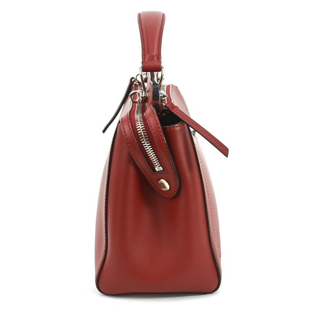 Fendi Shoulder Bag Com Leather Red Silver View 2